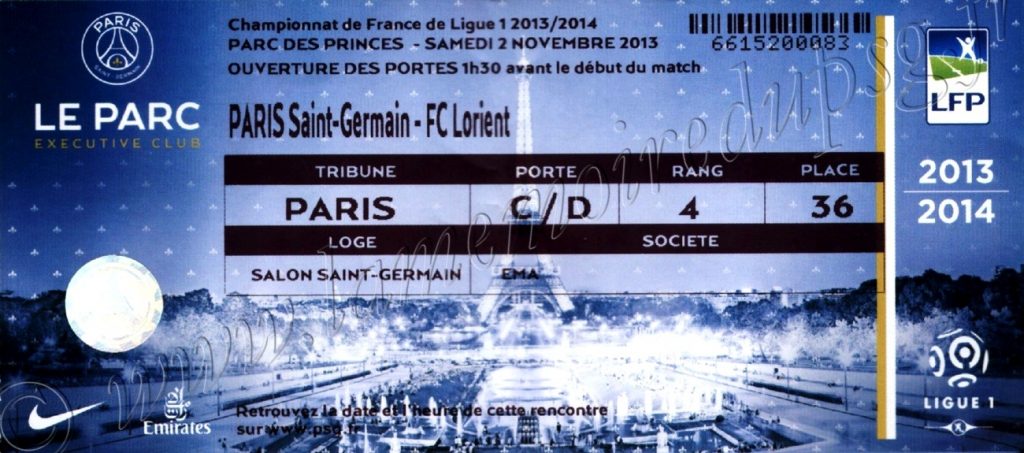 Ticket De Match PSG - Panathinaikos 2006 - Souvenir Collector - Origine France
