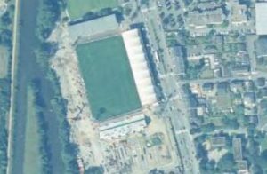Vue aérienne du Stade de la Route de Lorient en travaux