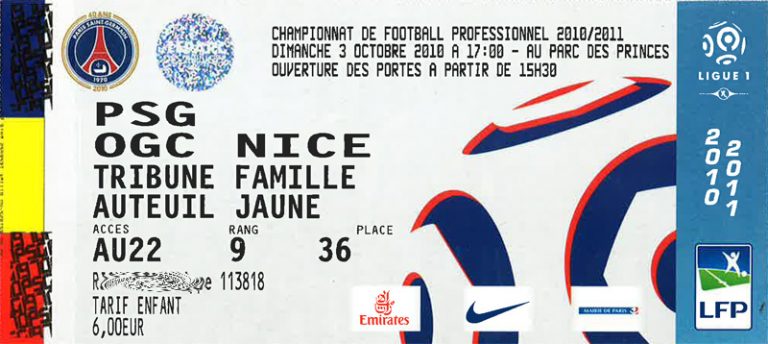 1011_PSG_Nice_billet  Histoire du #PSG