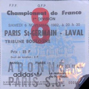 (collection ticket Paris SG)