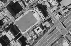 Vue aérienne du stade à Levallois