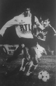 Duel de capitaines entre Dominique Rocheteau et Domergue (archives S. Bride)